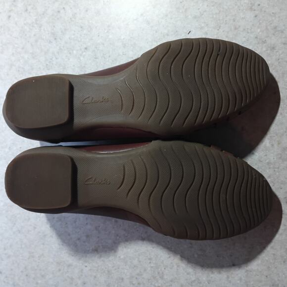 Clarks Leather Braided Flats 6 Brown Minimalist Comfort Classic Quietlux Neutral - Picture 6 of 10